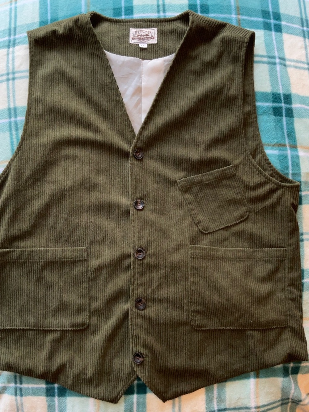 Vintage 1930s style-Corduroy Workwear-Vest/ Waistcoat-(XXL)
